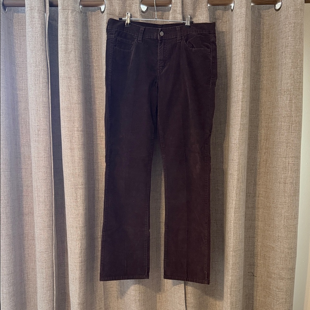 Levi's Dark Brown Corduroy straight leg jeans size 10